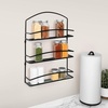 image:imageSpectrum 3 Tier Hanging Spice Rack for Wall Black Steel Kitchen Spice Organizer Wall Mounted Metal Three Tier Metal Spice Organizer Rack for Kitchen Cabinet Pantry OrganizationBlack
