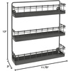 image:imageSpectrum 3 Tier Hanging Spice Rack for Wall Black Steel Kitchen Spice Organizer Wall Mounted Metal Three Tier Metal Spice Organizer Rack for Kitchen Cabinet Pantry OrganizationIndustrial Gray