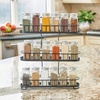 image:imageSpectrum 3 Tier Hanging Spice Rack for Wall Black Steel Kitchen Spice Organizer Wall Mounted Metal Three Tier Metal Spice Organizer Rack for Kitchen Cabinet Pantry OrganizationBlack