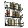 image:imageSpectrum 3 Tier Hanging Spice Rack for Wall Black Steel Kitchen Spice Organizer Wall Mounted Metal Three Tier Metal Spice Organizer Rack for Kitchen Cabinet Pantry OrganizationBlack