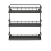 image:imageSpectrum 3 Tier Hanging Spice Rack for Wall Black Steel Kitchen Spice Organizer Wall Mounted Metal Three Tier Metal Spice Organizer Rack for Kitchen Cabinet Pantry OrganizationIndustrial Gray