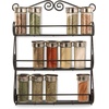 image:imageSpectrum 3 Tier Hanging Spice Rack for Wall Black Steel Kitchen Spice Organizer Wall Mounted Metal Three Tier Metal Spice Organizer Rack for Kitchen Cabinet Pantry OrganizationBlack