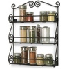 image:imageSpectrum 3 Tier Hanging Spice Rack for Wall Black Steel Kitchen Spice Organizer Wall Mounted Metal Three Tier Metal Spice Organizer Rack for Kitchen Cabinet Pantry OrganizationBlack