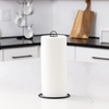 image:imageSpectrum Contempo Farmhouse Paper Towel Holder with Easy Tear Arm for Kitchen Counter Tabletop Bathroom Sturdy Metal Rustic Paper Towel Stand with Weighted Base for Standard amp Jumbo Rolls BlacKMinimalistic Modern