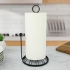 image:imageSpectrum Contempo Farmhouse Paper Towel Holder with Easy Tear Arm for Kitchen Counter Tabletop Bathroom Sturdy Metal Rustic Paper Towel Stand with Weighted Base for Standard amp Jumbo Rolls BlacKContempo