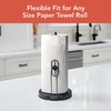 image:imageSpectrum Contempo Farmhouse Paper Towel Holder with Easy Tear Arm for Kitchen Counter Tabletop Bathroom Sturdy Metal Rustic Paper Towel Stand with Weighted Base for Standard amp Jumbo Rolls BlacKSingleHand Tear