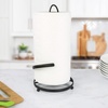 image:imageSpectrum Contempo Farmhouse Paper Towel Holder with Easy Tear Arm for Kitchen Counter Tabletop Bathroom Sturdy Metal Rustic Paper Towel Stand with Weighted Base for Standard amp Jumbo Rolls BlacKTwist