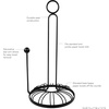 image:imageSpectrum Contempo Farmhouse Paper Towel Holder with Easy Tear Arm for Kitchen Counter Tabletop Bathroom Sturdy Metal Rustic Paper Towel Stand with Weighted Base for Standard amp Jumbo Rolls BlacKContempo