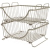 image:imageSpectrum Diversified 20077 Ashley Stackable Basket Tray Satin Nickel1 Count Pack of 1