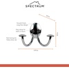 image:imageSpectrum Double Prong Hooks for Hanging Coats Towels Robes Clothes Backpacks Purses Bags Closet Bathroom Entryway Easy Mount Metal Double Screw In Decorative Wall Hook for Hanging BronzeChrome