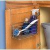 image:imageSpectrum Duo Over Cabinet Towel Holder and Cabinet Basket Medium for Kitchen Towel Under Sink Storage Durable Steel Over the Cabinet Door Towel Bar Organizer with No Drill Installation ChromeChrome