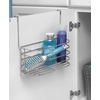 image:imageSpectrum Duo Over Cabinet Towel Holder and Cabinet Basket Medium for Kitchen Towel Under Sink Storage Durable Steel Over the Cabinet Door Towel Bar Organizer with No Drill Installation ChromeChrome