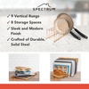 image:imageSpectrum Euro Kitchen Organizer Metal Dish Rack Cutting Board Holder Stand for Countertop or Inside Cabinet Organization 8 Slot Cutting Board Plate Drying Rack for Bakeware Storage Satin NickelCopper