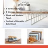 image:imageSpectrum Euro Kitchen Organizer Metal Dish Rack Cutting Board Holder Stand for Countertop or Inside Cabinet Organization 8 Slot Cutting Board Plate Drying Rack for Bakeware Storage Satin NickelGold