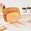 image:imageSpectrum Euro Kitchen Organizer Metal Dish Rack Cutting Board Holder Stand for Countertop or Inside Cabinet Organization 8 Slot Cutting Board Plate Drying Rack for Bakeware Storage Satin NickelCopper