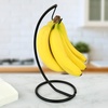 image:imageSpectrum Euro Modern Black Banana Hook Stand Metal Holder for Countertop Kitchen Storage Organization Steel Banana Hanger with Sturdy Base for Stable Fruit Ripening of Standard amp Large Bunches
