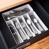 image:imageSpectrum HEXA 5Divider Expandable Silverware Tray Stone Gray  InDrawer Organizer for Kitchen Accessories Cutlery Knives amp More  EasytoClean Home amp Apartment EssentialStone Gray