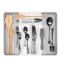 image:imageSpectrum HEXA 5Divider Expandable Silverware Tray Stone Gray  InDrawer Organizer for Kitchen Accessories Cutlery Knives amp More  EasytoClean Home amp Apartment EssentialClear Frost  Stone Gray