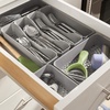 image:imageSpectrum HEXA 5Divider Expandable Silverware Tray Stone Gray  InDrawer Organizer for Kitchen Accessories Cutlery Knives amp More  EasytoClean Home amp Apartment EssentialStone Gray