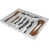 image:imageSpectrum HEXA 5Divider Expandable Silverware Tray Stone Gray  InDrawer Organizer for Kitchen Accessories Cutlery Knives amp More  EasytoClean Home amp Apartment EssentialStone Gray