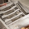 image:imageSpectrum HEXA 5Divider Expandable Silverware Tray Stone Gray  InDrawer Organizer for Kitchen Accessories Cutlery Knives amp More  EasytoClean Home amp Apartment EssentialStone Gray