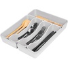 image:imageSpectrum HEXA 5Divider Expandable Silverware Tray Stone Gray  InDrawer Organizer for Kitchen Accessories Cutlery Knives amp More  EasytoClean Home amp Apartment EssentialStone Gray