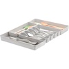 image:imageSpectrum HEXA 5Divider Expandable Silverware Tray Stone Gray  InDrawer Organizer for Kitchen Accessories Cutlery Knives amp More  EasytoClean Home amp Apartment EssentialStone Gray