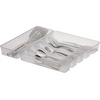 image:imageSpectrum HEXA 5Divider Expandable Silverware Tray Stone Gray  InDrawer Organizer for Kitchen Accessories Cutlery Knives amp More  EasytoClean Home amp Apartment EssentialClear Frost