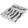 image:imageSpectrum HEXA 5Divider Expandable Silverware Tray Stone Gray  InDrawer Organizer for Kitchen Accessories Cutlery Knives amp More  EasytoClean Home amp Apartment EssentialStone Gray