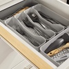 image:imageSpectrum HEXA 5Divider Expandable Silverware Tray Stone Gray  InDrawer Organizer for Kitchen Accessories Cutlery Knives amp More  EasytoClean Home amp Apartment EssentialStone Gray