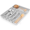 image:imageSpectrum HEXA 5Divider Expandable Silverware Tray Stone Gray  InDrawer Organizer for Kitchen Accessories Cutlery Knives amp More  EasytoClean Home amp Apartment EssentialStone Gray