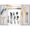 image:imageSpectrum HEXA 5Divider Expandable Silverware Tray Stone Gray  InDrawer Organizer for Kitchen Accessories Cutlery Knives amp More  EasytoClean Home amp Apartment EssentialClear Frost  Stone Gray