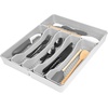 image:imageSpectrum HEXA 5Divider Expandable Silverware Tray Stone Gray  InDrawer Organizer for Kitchen Accessories Cutlery Knives amp More  EasytoClean Home amp Apartment EssentialStone Gray