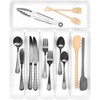 image:imageSpectrum HEXA 5Divider Expandable Silverware Tray Stone Gray  InDrawer Organizer for Kitchen Accessories Cutlery Knives amp More  EasytoClean Home amp Apartment EssentialClear Frost