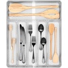 image:imageSpectrum HEXA 5Divider Expandable Silverware Tray Stone Gray  InDrawer Organizer for Kitchen Accessories Cutlery Knives amp More  EasytoClean Home amp Apartment EssentialClear Frost  Stone Gray
