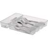 image:imageSpectrum HEXA 5Divider Expandable Silverware Tray Stone Gray  InDrawer Organizer for Kitchen Accessories Cutlery Knives amp More  EasytoClean Home amp Apartment EssentialClear Frost