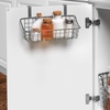 image:imageSpectrum Hanging Baskets for Organizing Large Satin Nickel  Grid Over the Cabinet Wire Basket for Kitchen or Bathroom  Door Hanging Storage Organizer for Cleaning Supplies Washcloths amp TowelsSatin Nickel