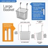 image:imageSpectrum Hanging Baskets for Organizing Large Satin Nickel  Grid Over the Cabinet Wire Basket for Kitchen or Bathroom  Door Hanging Storage Organizer for Cleaning Supplies Washcloths amp TowelsBronze