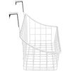 image:imageSpectrum Hanging Baskets for Organizing Large Satin Nickel  Grid Over the Cabinet Wire Basket for Kitchen or Bathroom  Door Hanging Storage Organizer for Cleaning Supplies Washcloths amp TowelsWhite