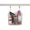 image:imageSpectrum Hanging Baskets for Organizing Large Satin Nickel  Grid Over the Cabinet Wire Basket for Kitchen or Bathroom  Door Hanging Storage Organizer for Cleaning Supplies Washcloths amp TowelsSatin Nickel