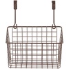 image:imageSpectrum Hanging Baskets for Organizing Large Satin Nickel  Grid Over the Cabinet Wire Basket for Kitchen or Bathroom  Door Hanging Storage Organizer for Cleaning Supplies Washcloths amp TowelsBronze