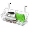 image:imageSpectrum Hanging Baskets for Organizing Large Satin Nickel  Grid Over the Cabinet Wire Basket for Kitchen or Bathroom  Door Hanging Storage Organizer for Cleaning Supplies Washcloths amp TowelsWhite