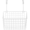 image:imageSpectrum Hanging Baskets for Organizing Large Satin Nickel  Grid Over the Cabinet Wire Basket for Kitchen or Bathroom  Door Hanging Storage Organizer for Cleaning Supplies Washcloths amp TowelsWhite