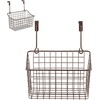 image:imageSpectrum Hanging Baskets for Organizing Large Satin Nickel  Grid Over the Cabinet Wire Basket for Kitchen or Bathroom  Door Hanging Storage Organizer for Cleaning Supplies Washcloths amp TowelsBronze