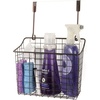 image:imageSpectrum Hanging Baskets for Organizing Large Satin Nickel  Grid Over the Cabinet Wire Basket for Kitchen or Bathroom  Door Hanging Storage Organizer for Cleaning Supplies Washcloths amp TowelsBronze