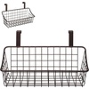 image:imageSpectrum Hanging Baskets for Organizing Large Satin Nickel  Grid Over the Cabinet Wire Basket for Kitchen or Bathroom  Door Hanging Storage Organizer for Cleaning Supplies Washcloths amp TowelsBronze