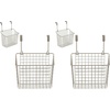 image:imageSpectrum Hanging Baskets for Organizing Large Satin Nickel  Grid Over the Cabinet Wire Basket for Kitchen or Bathroom  Door Hanging Storage Organizer for Cleaning Supplies Washcloths amp TowelsSatin Nickel