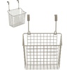 image:imageSpectrum Hanging Baskets for Organizing Large Satin Nickel  Grid Over the Cabinet Wire Basket for Kitchen or Bathroom  Door Hanging Storage Organizer for Cleaning Supplies Washcloths amp TowelsSatin Nickel