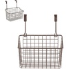 image:imageSpectrum Hanging Baskets for Organizing Large Satin Nickel  Grid Over the Cabinet Wire Basket for Kitchen or Bathroom  Door Hanging Storage Organizer for Cleaning Supplies Washcloths amp TowelsBronze