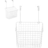 image:imageSpectrum Hanging Baskets for Organizing Large Satin Nickel  Grid Over the Cabinet Wire Basket for Kitchen or Bathroom  Door Hanging Storage Organizer for Cleaning Supplies Washcloths amp TowelsWhite